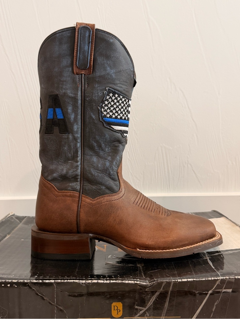 Dan Post Men's Thin Blue Line Square Toe Boot (DP4515)  Size 8 D